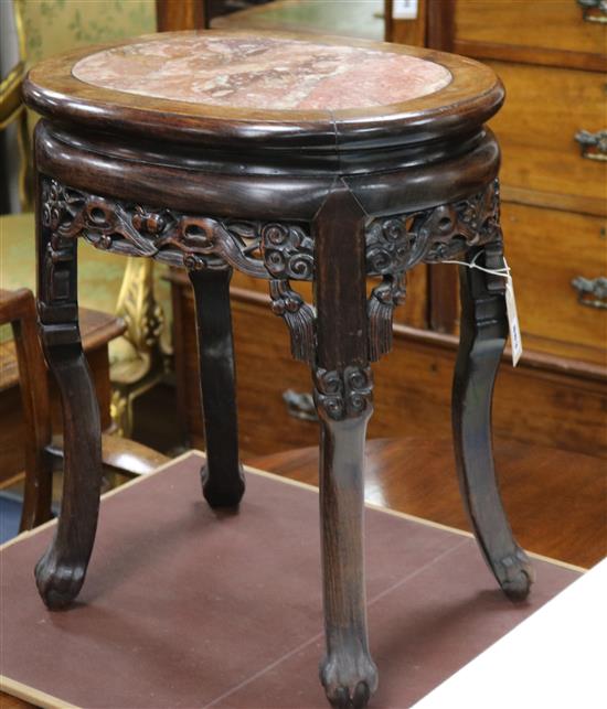 A Chinese hardwood occasional table W.45cm